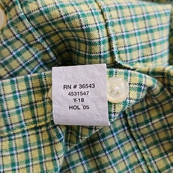 Izod Men's Light Green Plaid 100% Cotton Long Sleeve Button Down Size S - Picture 10 of 10